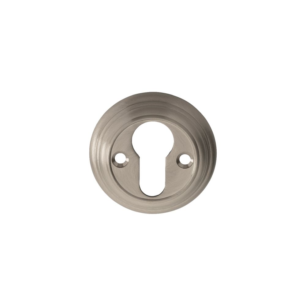 This is an image of Carlisle Brass - Delamain Euro Profile Escutcheon - Satin Nickel available to order from T.H Wiggans Architectural Ironmongery in Kendal, quick delivery and discounted prices.