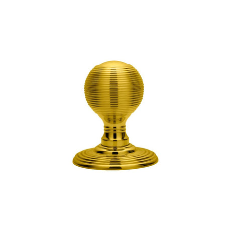 This is an image of Carlisle Brass - Delamain Reeded Mortice Knobs - Polished Brass available to order from T.H Wiggans Architectural Ironmongery in Kendal, quick delivery and discounted prices.