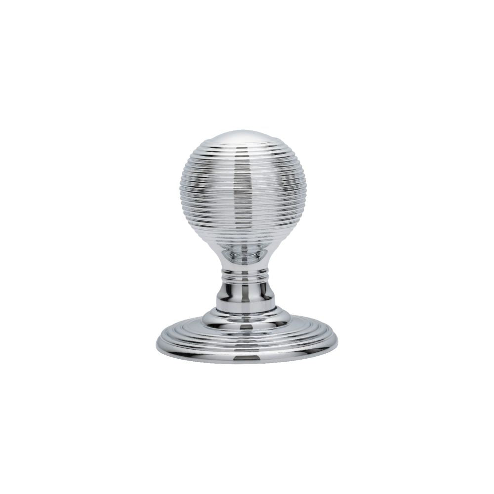 This is an image of Carlisle Brass - Delamain Reeded Mortice Knobs - Polished Chrome available to order from T.H Wiggans Architectural Ironmongery in Kendal, quick delivery and discounted prices.