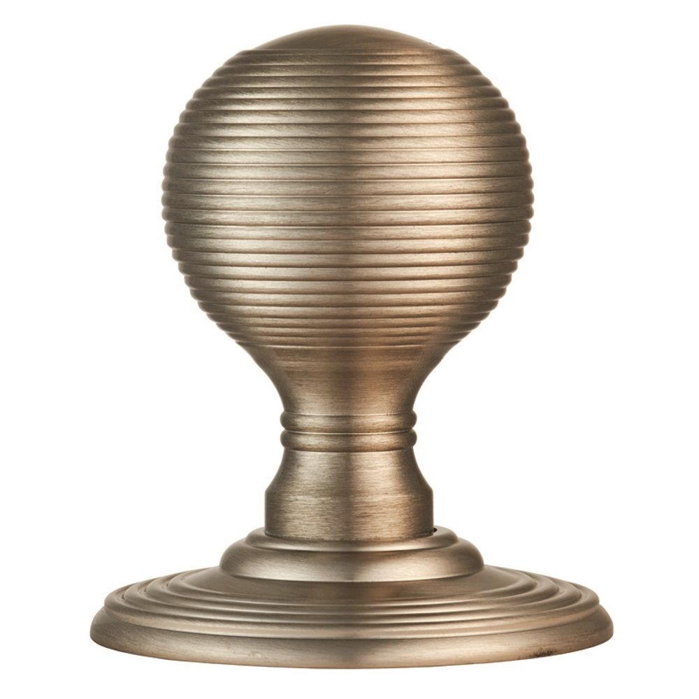 This is an image of Carlisle Brass - Delamain Reeded Mortice Knobs - Satin Nickel available to order from T.H Wiggans Architectural Ironmongery in Kendal, quick delivery and discounted prices.