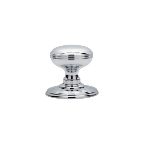 This is an image of Carlisle Brass - Delamain Ringed Mortice Knobs - Polished Chrome available to order from T.H Wiggans Architectural Ironmongery in Kendal, quick delivery and discounted prices.