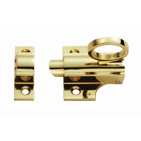 This is an image of a Carlisle Brass - Fan Light Catch - Polished Brass that is availble to order from T.H Wiggans Architectural Ironmongery in Kendal in Kendal.