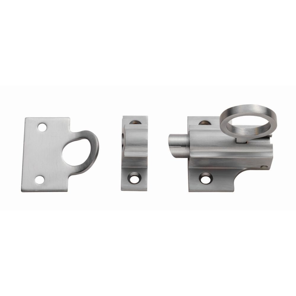 This is an image of a Carlisle Brass - Fan Light Catch - Satin Chrome that is availble to order from T.H Wiggans Architectural Ironmongery in Kendal in Kendal.