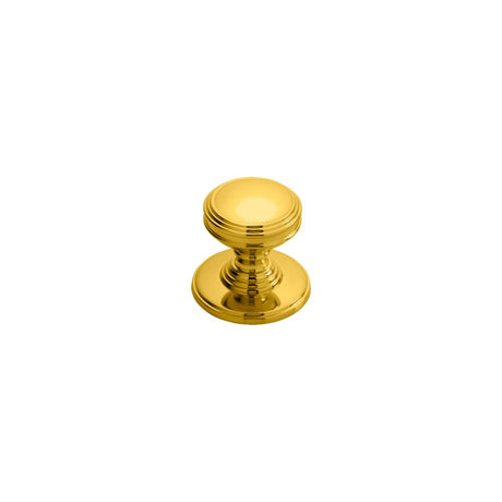 This is an image of a Delamain - Plain Knob 25mm - Polished Brass that is availble to order from T.H Wiggans Architectural Ironmongery in Kendal in Kendal.