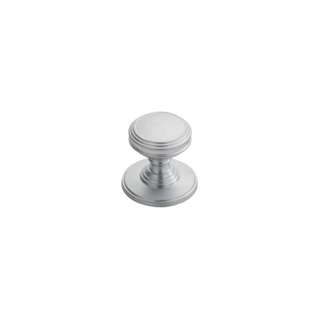 This is an image of a Delamain - Plain Knob 25mm - Satin Chrome that is availble to order from T.H Wiggans Architectural Ironmongery in Kendal in Kendal.