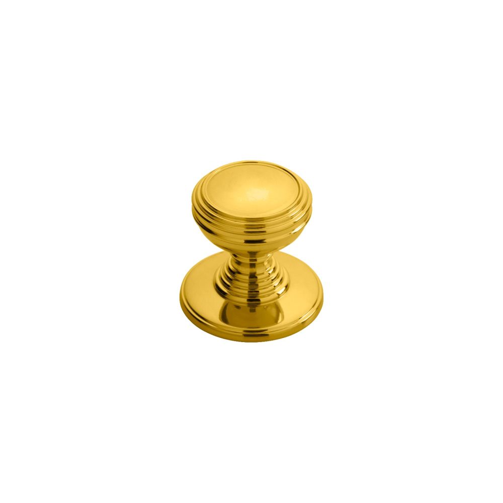 This is an image of a Delamain - Plain Knob 30mm - Polished Brass that is availble to order from T.H Wiggans Architectural Ironmongery in Kendal in Kendal.