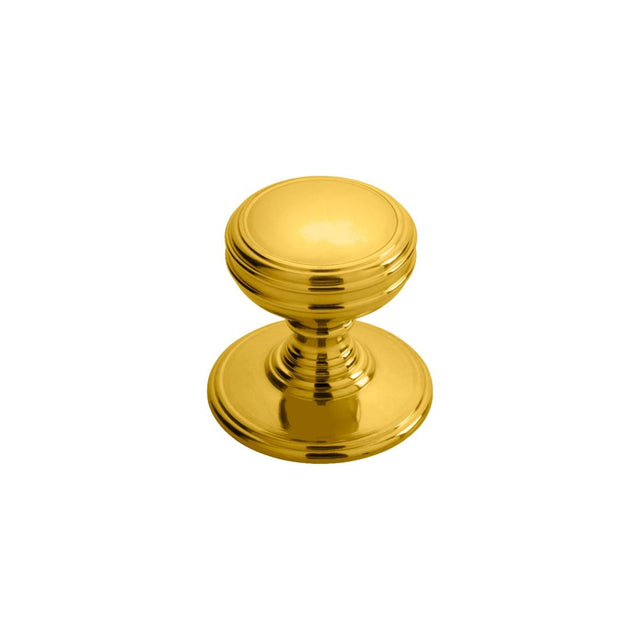 This is an image of a Delamain - Plain Knob 38mm - Polished Brass that is availble to order from T.H Wiggans Architectural Ironmongery in Kendal in Kendal.