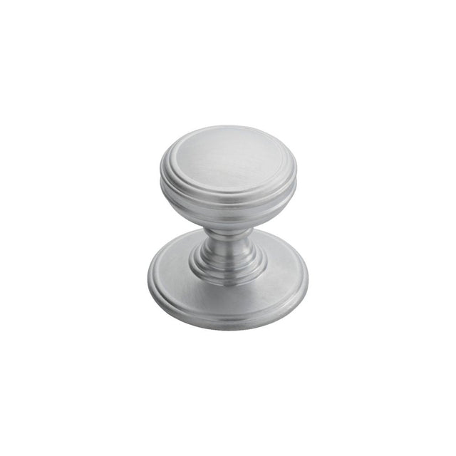 This is an image of a Delamain - Plain Knob 38mm - Satin Chrome that is availble to order from T.H Wiggans Architectural Ironmongery in Kendal in Kendal.