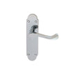 This is an image of Carlisle Brass - Oakley Lever on Latch Backplate - Polished Chrome available to order from T.H Wiggans Architectural Ironmongery in Kendal, quick delivery and discounted prices.