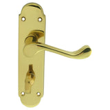 This is an image of Carlisle Brass - Oakley Lever on WC Backplate - Polished Brass available to order from T.H Wiggans Architectural Ironmongery in Kendal, quick delivery and discounted prices.