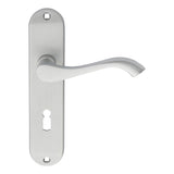 This is an image of Carlisle Brass - Andros Lever on Lock Backplate - Satin Chrome available to order from T.H Wiggans Architectural Ironmongery in Kendal, quick delivery and discounted prices.