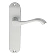 This is an image of Carlisle Brass - Andros Lever on Latch Backplate - Satin Chrome available to order from T.H Wiggans Architectural Ironmongery in Kendal, quick delivery and discounted prices.