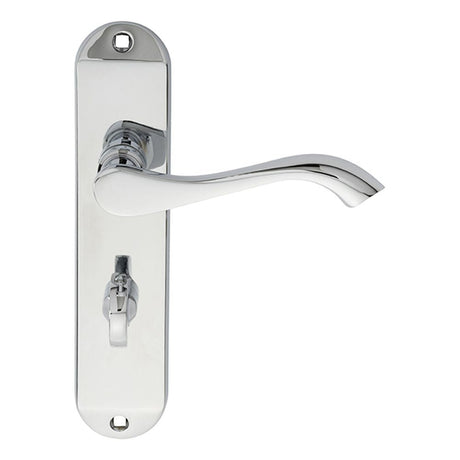 This is an image of Carlisle Brass - Andros Lever on WC Backplate - Polished Chrome available to order from T.H Wiggans Architectural Ironmongery in Kendal, quick delivery and discounted prices.