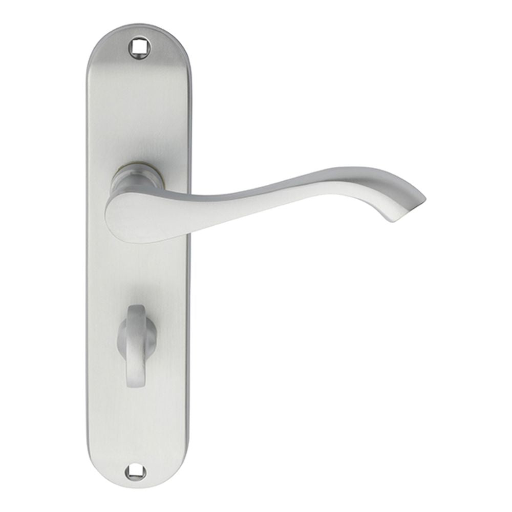 This is an image of Carlisle Brass - Andros Lever on WC Backplate - Satin Chrome available to order from T.H Wiggans Architectural Ironmongery in Kendal, quick delivery and discounted prices.