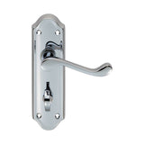 This is an image of Carlisle Brass - Ashtead Lever on WC Backplate - Polished Chrome available to order from T.H Wiggans Architectural Ironmongery in Kendal, quick delivery and discounted prices.