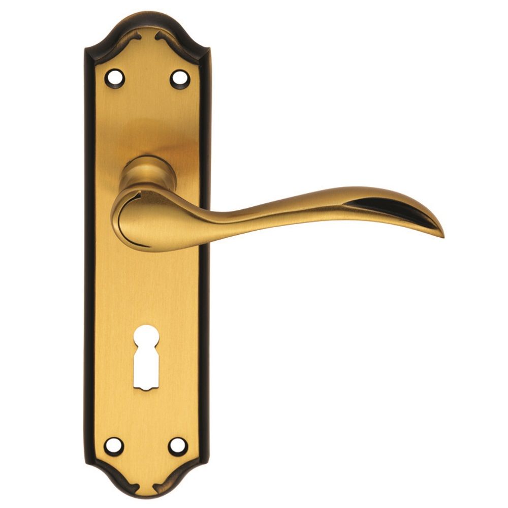 This is an image of Carlisle Brass - Madrid Lever on Lock Backplate - Florentine Bronze available to order from T.H Wiggans Architectural Ironmongery in Kendal, quick delivery and discounted prices.