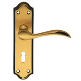 This is an image of Carlisle Brass - Madrid Lever on Lock Backplate - Florentine Bronze available to order from T.H Wiggans Architectural Ironmongery in Kendal, quick delivery and discounted prices.