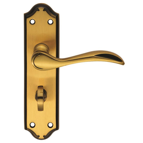 This is an image of Carlisle Brass - Madrid Lever on WC Backplate - Florentine Bronze available to order from T.H Wiggans Architectural Ironmongery in Kendal, quick delivery and discounted prices.