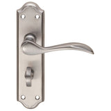 This is an image of Carlisle Brass - Madrid Lever on WC Backplate - Satin Chrome available to order from T.H Wiggans Architectural Ironmongery in Kendal, quick delivery and discounted prices.