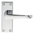 This is an image of Carlisle Brass - Victorian Ascot Lever on Short Latch Backplate - Polished Chrom available to order from T.H Wiggans Architectural Ironmongery in Kendal, quick delivery and discounted prices.