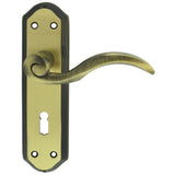 This is an image of Carlisle Brass - Wentworth Lever on Lock Backplate - Florentine Bronze available to order from T.H Wiggans Architectural Ironmongery in Kendal, quick delivery and discounted prices.