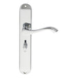 This is an image of Carlisle Brass - Andros Lever on Long WC Backplate - Polished Chrome available to order from T.H Wiggans Architectural Ironmongery in Kendal, quick delivery and discounted prices.