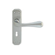 This is an image of Carlisle Brass - Eden Lever on Lock Backplate - Satin Chrome available to order from T.H Wiggans Architectural Ironmongery in Kendal, quick delivery and discounted prices.