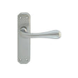 This is an image of Carlisle Brass - Eden Lever on Latch Backplate - Satin Chrome available to order from T.H Wiggans Architectural Ironmongery in Kendal, quick delivery and discounted prices.