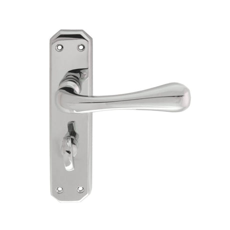 This is an image of Carlisle Brass - Eden Lever on WC Backplate - Polished Chrome available to order from T.H Wiggans Architectural Ironmongery in Kendal, quick delivery and discounted prices.