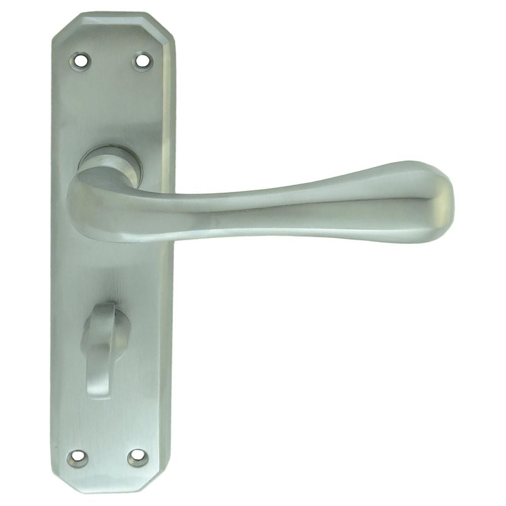 This is an image of Carlisle Brass - Eden Lever on WC Backplate - Satin Chrome available to order from T.H Wiggans Architectural Ironmongery in Kendal, quick delivery and discounted prices.