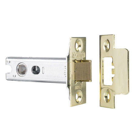 This is an image of a Carlisle Brass - Tubular Latch Heavy Sprung 76mm - Polished Brass that is availble to order from T.H Wiggans Architectural Ironmongery in Kendal.