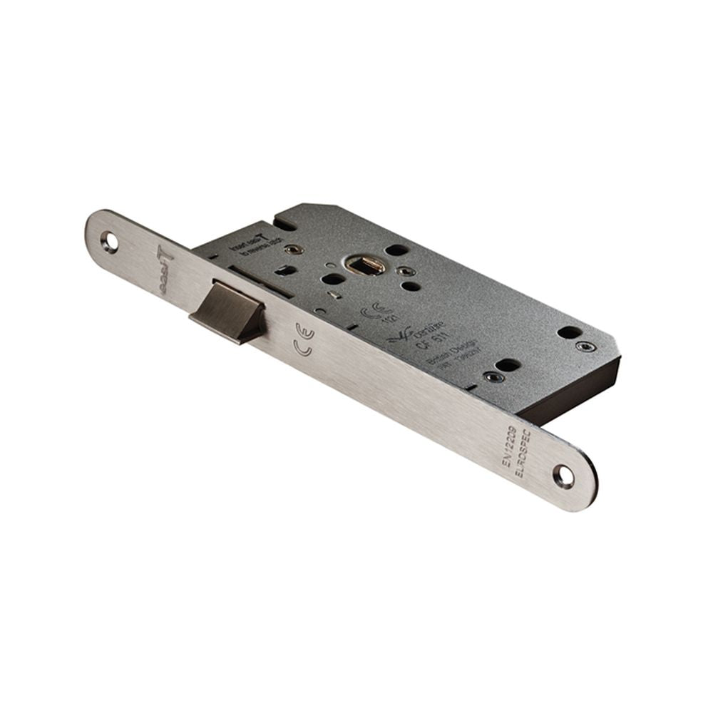 This is an image of a Eurospec - Din Latch Radius - Satin Stainless Steel that is availble to order from T.H Wiggans Architectural Ironmongery in Kendal.