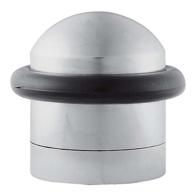 This is an image of Carlisle Brass - Floor Mounted Door Stop - Satin Chrome available to order from T.H Wiggans Architectural Ironmongery in Kendal, quick delivery and discounted prices.