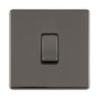 This is an image showing Eurolite Concealed 3mm 1 Gang 10Amp 2Way Switch - Black Nickel (With Black Trim) ecbn1swb available to order from T.H. Wiggans Ironmongery in Kendal, quick delivery and discounted prices.