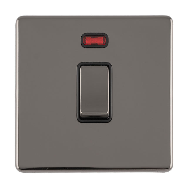 This is an image showing Eurolite Concealed 3mm 1 Gang 20Amp Dp Switch - Black Nickel (With Black Trim) ecbn20adpswnb available to order from T.H. Wiggans Ironmongery in Kendal, quick delivery and discounted prices.