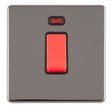 This is an image showing Eurolite Concealed 3mm 1 Gang 45Amp Dp Switch With Neon - Black Nickel (With Black Trim) ecbn45aswnsb available to order from T.H. Wiggans Ironmongery in Kendal, quick delivery and discounted prices.