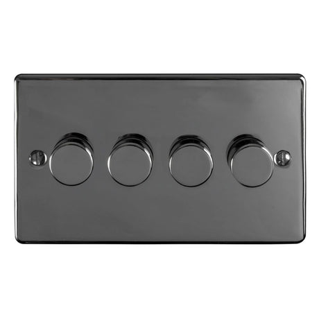 This is an image showing Eurolite Concealed 6mm 4 Gang Dimmer - Black Nickel (With Black Trim) ecbn4dled available to order from T.H. Wiggans Ironmongery in Kendal, quick delivery and discounted prices.