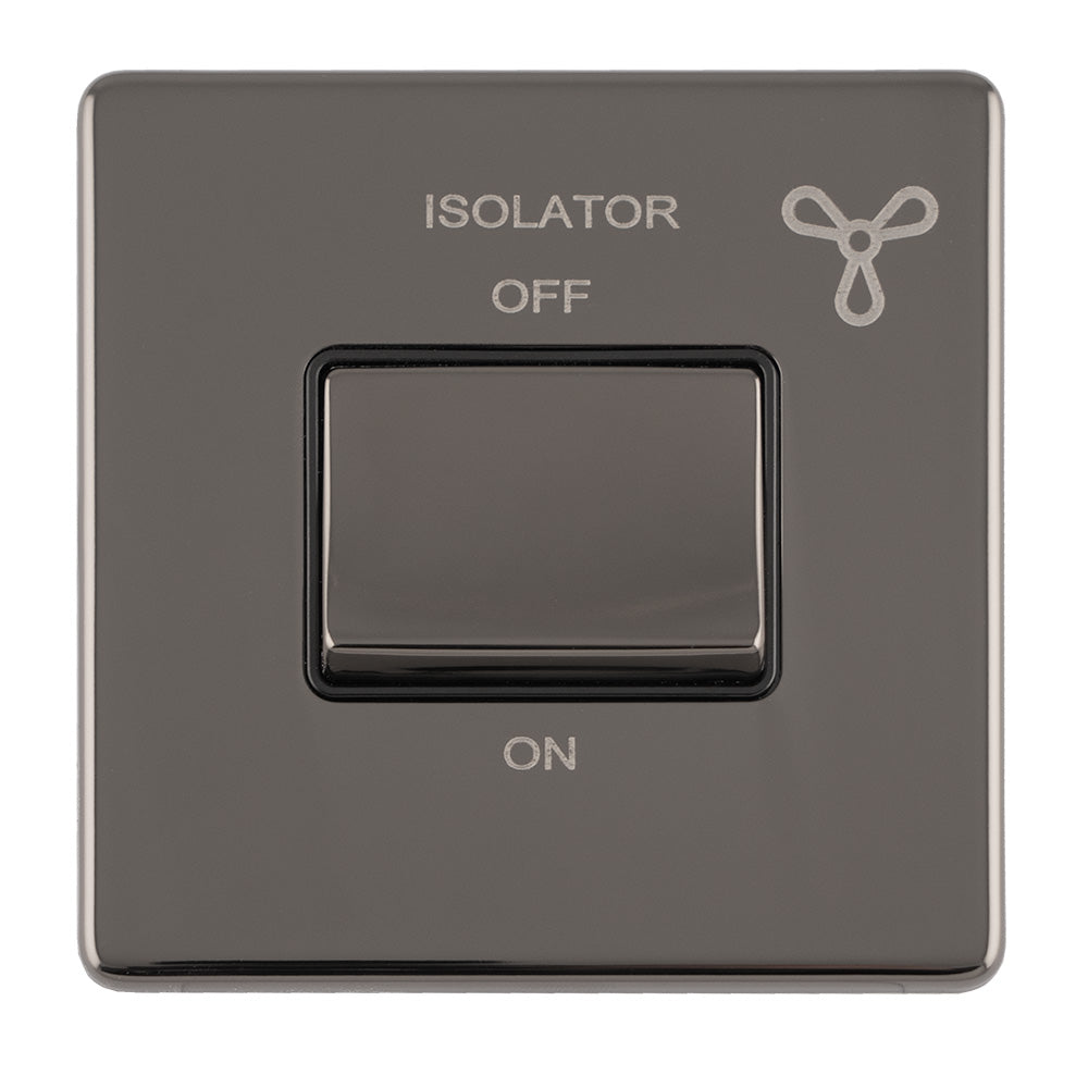 This is an image showing Eurolite Concealed 3mm 6Amp Fan Isolator Switch - Black Nickel (With Black Trim) ecbnfswb available to order from T.H. Wiggans Ironmongery in Kendal, quick delivery and discounted prices.