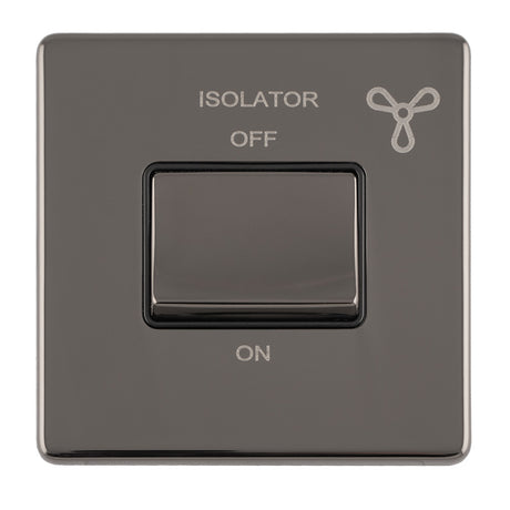 This is an image showing Eurolite Concealed 3mm 6Amp Fan Isolator Switch - Black Nickel (With Black Trim) ecbnfswb available to order from T.H. Wiggans Ironmongery in Kendal, quick delivery and discounted prices.