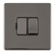 This is an image showing Eurolite Concealed 3mm 13Amp Switched Fuse Spur With Flex Outlet - Black Nickel (With Black Trim) ecbnswfb available to order from T.H. Wiggans Ironmongery in Kendal, quick delivery and discounted prices.