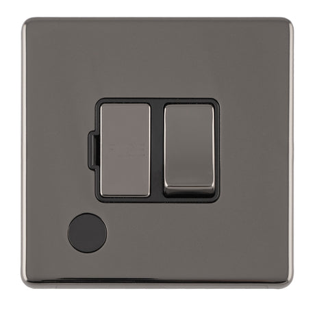 This is an image showing Eurolite Concealed 3mm 13Amp Switched Fuse Spur With Neon - Black Nickel (With Black Trim) ecbnswffob available to order from T.H. Wiggans Ironmongery in Kendal, quick delivery and discounted prices.