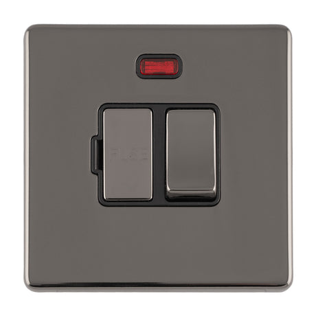 This is an image showing Eurolite Concealed 3mm 13Amp Switched Fuse Spur - Black Nickel (With Black Trim) ecbnswfnb available to order from T.H. Wiggans Ironmongery in Kendal, quick delivery and discounted prices.