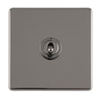 This is an image showing Eurolite Concealed 3mm 1 Gang 10Amp 2Way Toggle Switch Black Nickel Plate - Black Nickel (With Black Trim) ecbnt1sw available to order from T.H. Wiggans Ironmongery in Kendal, quick delivery and discounted prices.
