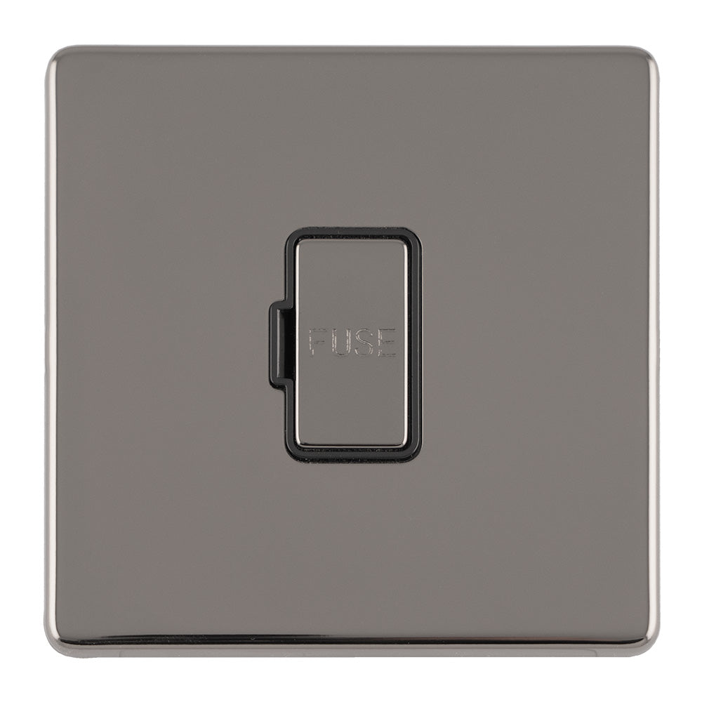 This is an image showing Eurolite Concealed 3mm 13Amp Unswitched Fuse Spur - Black Nickel (With Black Trim) ecbnuswfb available to order from T.H. Wiggans Ironmongery in Kendal, quick delivery and discounted prices.