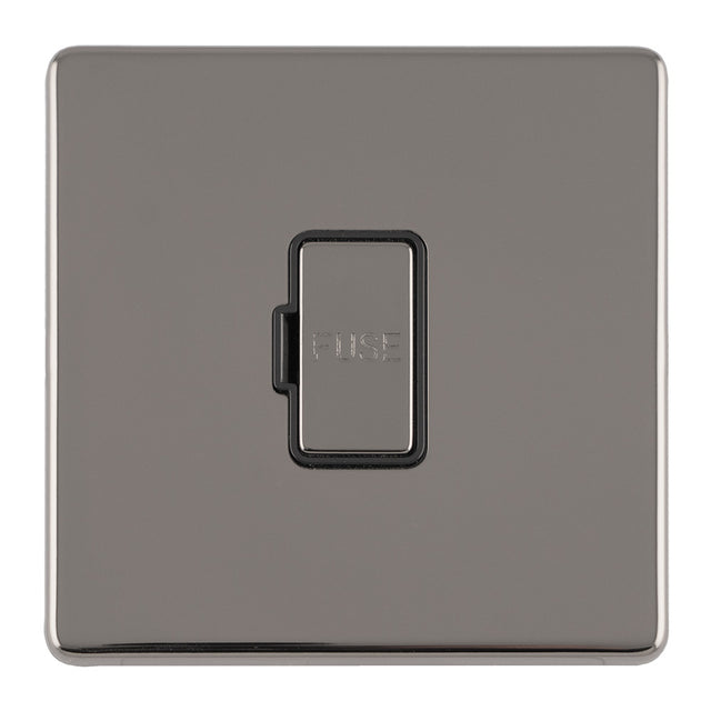 This is an image showing Eurolite Concealed 3mm 13Amp Unswitched Fuse Spur - Black Nickel (With Black Trim) ecbnuswfb available to order from T.H. Wiggans Ironmongery in Kendal, quick delivery and discounted prices.
