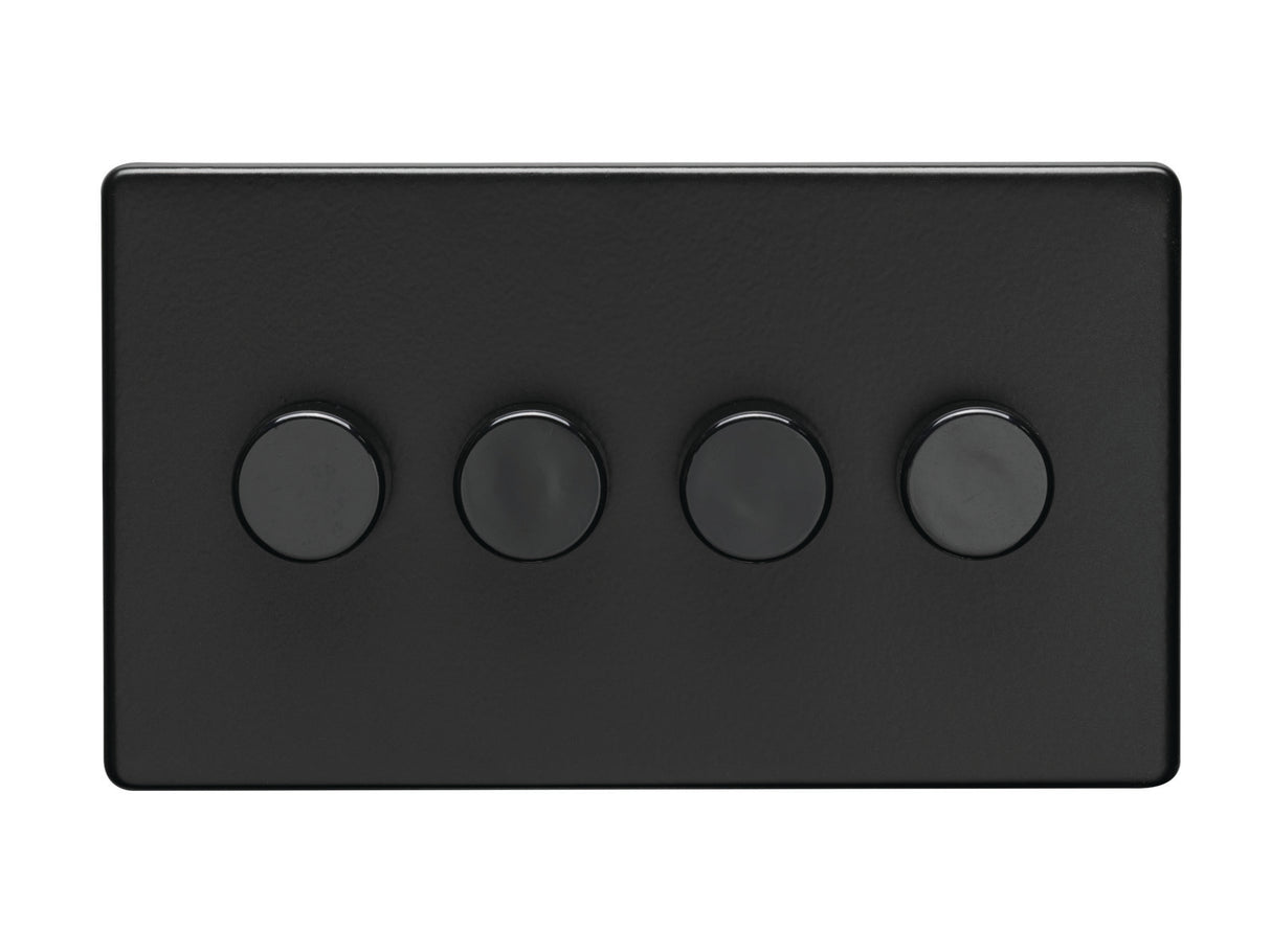 This is an image showing Eurolite 4 Gang Dimmer - Matt Blackecmb4dled available to order from T.H. Wiggans Ironmongery in Kendal, quick delivery and discounted prices.