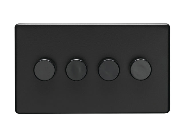 This is an image showing Eurolite 4 Gang Dimmer - Matt Blackecmb4dled available to order from T.H. Wiggans Ironmongery in Kendal, quick delivery and discounted prices.