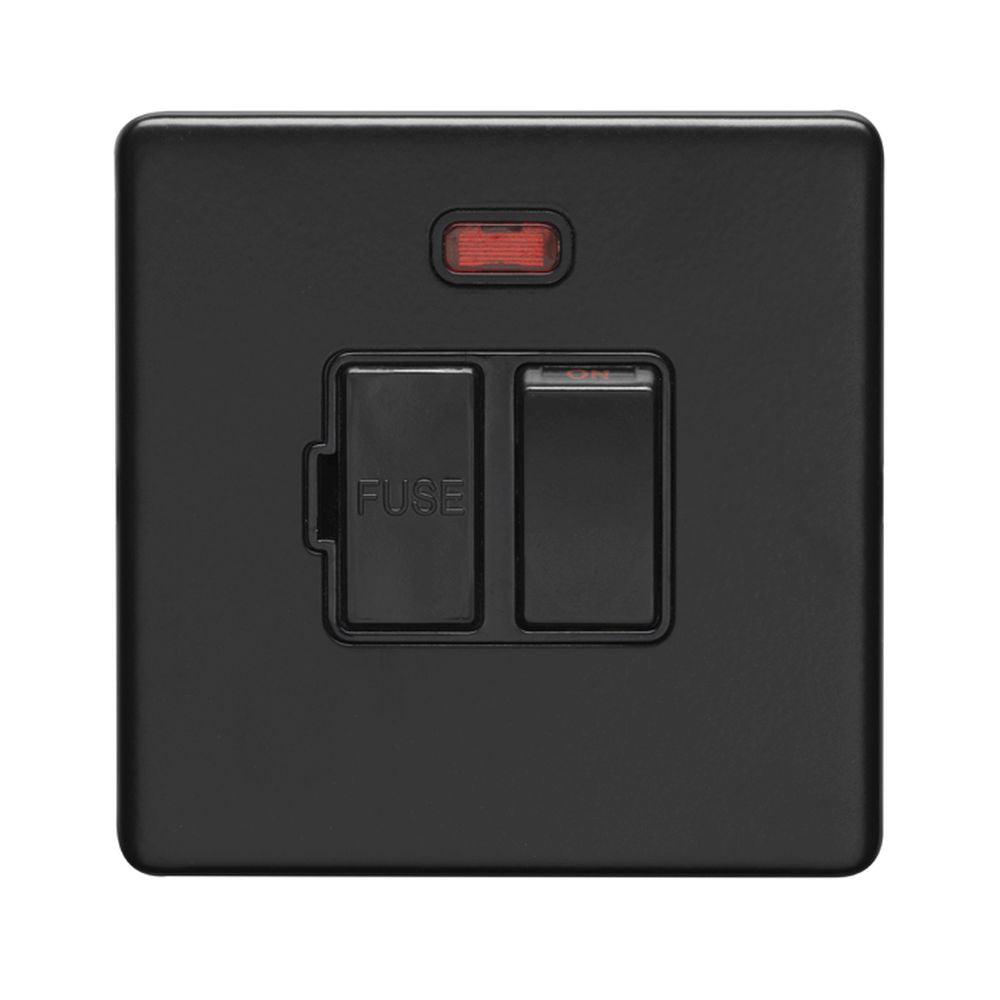 This is an image showing Eurolite Concealed 3mm Switched Fuse Spur - Matt Black (With Black Trim) ecmbswfnb available to order from T.H. Wiggans Ironmongery in Kendal, quick delivery and discounted prices.