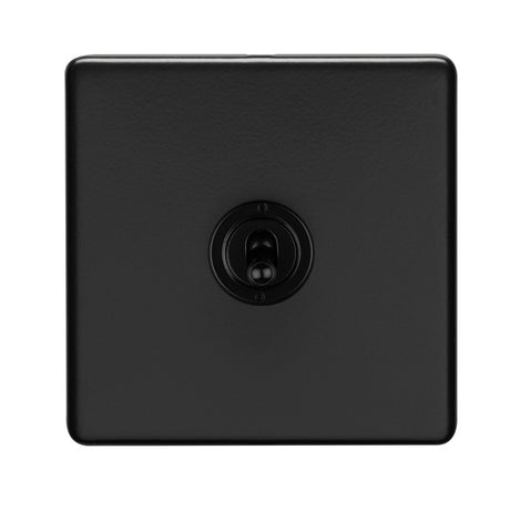 This is an image showing Eurolite 1 Gang 10Amp 2Way Toggle Switch - Matt Blackecmbt1sw available to order from T.H. Wiggans Ironmongery in Kendal, quick delivery and discounted prices.