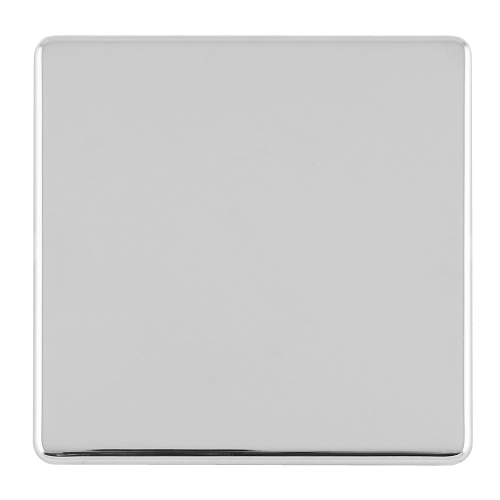 This is an image showing Eurolite Concealed 3mm Single Blank - Polished Chrome (With White Trim) ecpc1b available to order from T.H. Wiggans Ironmongery in Kendal, quick delivery and discounted prices.